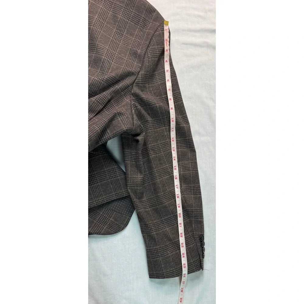 Shaquille O'Neal XLG Men 52R Brown Glen Plaid Stretch Sport Coat Blazer